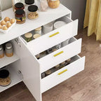 Commode moderne blanche Famapy avec tiroirs - Meuble polyvalent