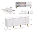 Commode moderne blanche Famapy avec tiroirs - Meuble polyvalent