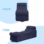 Mjkone Chaise Longue de Yoga en Velours Côtelé, Canapé de Yoga Incurvé avec Appui-Tête/Coussin Lombaire/Repose-Pieds Amovibles, Base Antidérapante