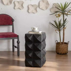 Table d'appoint de 12 W Table de chevet Table basse Table de chevet avec motif en relief tridimensionnel, Naturel/Noir/Marron-ModernLuxe