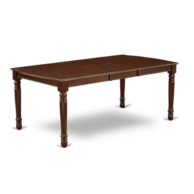 East West Furniture Ensemble de salle à manger composé d'une table rectangulaire en bois et de chaises rembourrées, acajou (options de pièces)