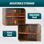 FDW Étagère à Livres Industrielle à 5 Niveaux en Bois, Parfaite pour Bureau à Domicile ou Salon, Marron
