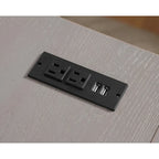 Bureau d'ordinateur d'angle en métal de 59 pouces Haley Farmhouse avec ports USB par Furniture of America