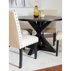Ensemble de salle à manger 5 pièces Mytzi de Roundhill Furniture, table à manger à piètement croisé avec 4 chaises élégantes
