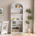 Bibliothèque avec portes Étagère arquée de 182 cm de haut Armoire de style campagnard avec étagères Bibliothèques en bois pour bureau à domicile, salon