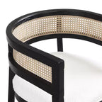 Christopher Knight Home Cinnabar Lot de 2 chaises de salle à manger en bois d'hévéa rembourrées avec dossier en cannage, hauteur d'assise 49,5 cm