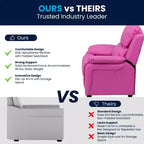 Fauteuil inclinable contemporain Flash Furniture de luxe rembourré pour enfants avec accoudoirs de rangement