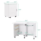 Table pliante Erommy avec étagère de rangement