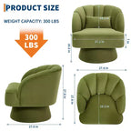 Fauteuil crapaud moderne, pivotant à 360°, avec dossier rayé incurvé et assise large et rembourrée, adapté aux salons, chambres à coucher.