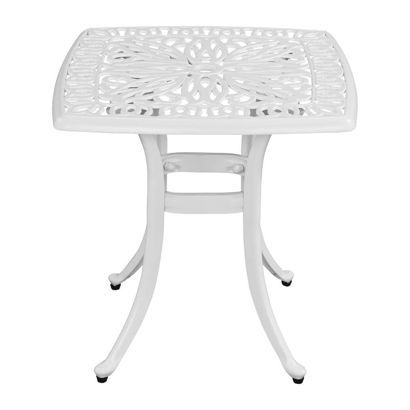 Patio 21 Table de salle à manger en fonte d'aluminium avec trou pour parasol