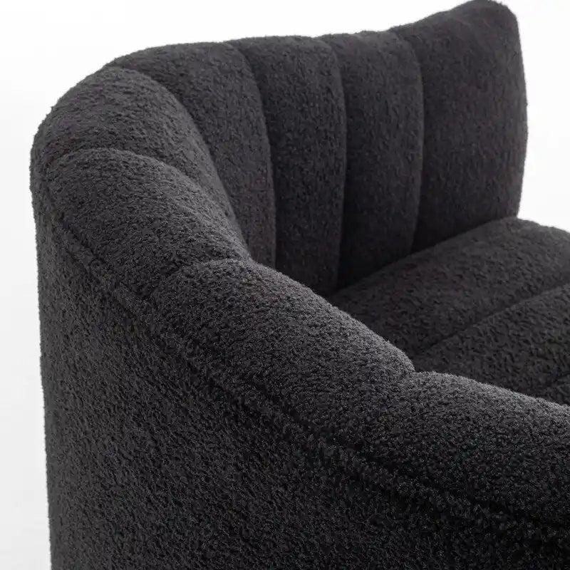 Fauteuil rond pivotant SEYNAR Modern Glam en velours