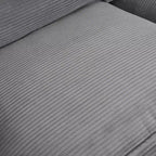 MAYEERTY 141.6 Canapé modulaire moderne en velours côtelé avec quatre oreillers pour salon gris