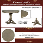 Ensemble de salle à manger 5 pièces en bois taupe rétro avec table à tréteaux courbés et 4 chaises