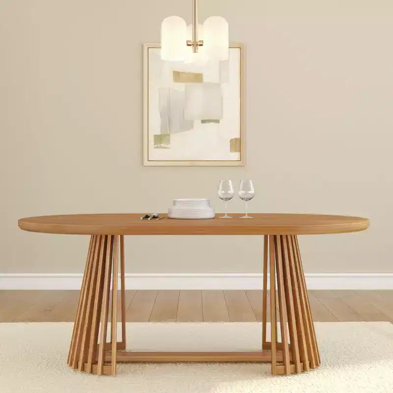 Table à manger rectangulaire 72 Lido Plank+Beam, table de cuisine minimaliste en bois massif pour 6 personnes