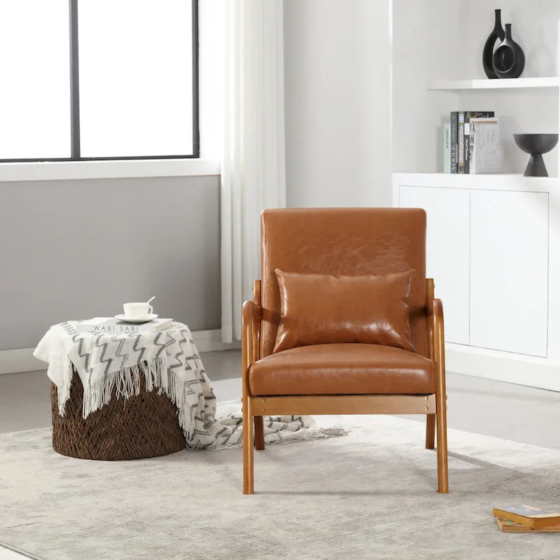 GDFStudio - Fauteuil d'appoint Olivia en velours avec cadre en bois massif et coussin confortable