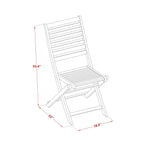 East West Furniture Ensemble Bistro de conversation d'extérieur comprenant une table basse ronde en bois et 2 chaises pliantes, Huile naturelle