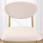 Ensemble de 2 tabourets de bar hauteur comptoir en bois et tissu d'inspiration Mid-Century Modern