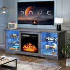 Meuble TV cheminée Bossin 58" avec foyer électrique 18", centre de divertissement moderne pour téléviseurs 65", console TV