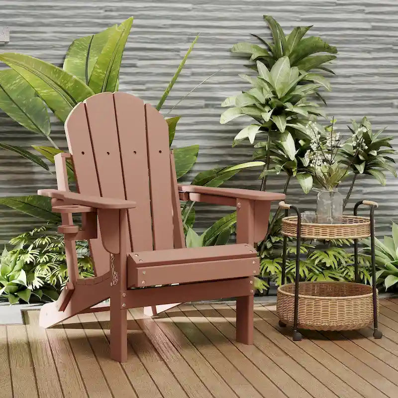 Chaise Adirondack pliante d'extérieur avec porte-gobelet
