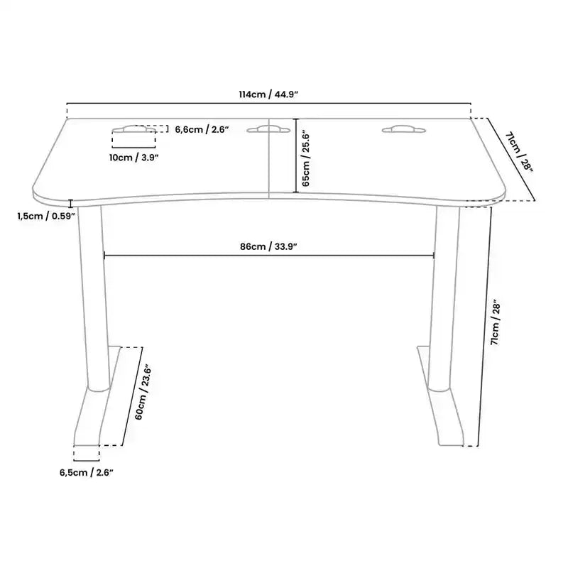 Bureau de jeu incurvé compact Arozzi Arena