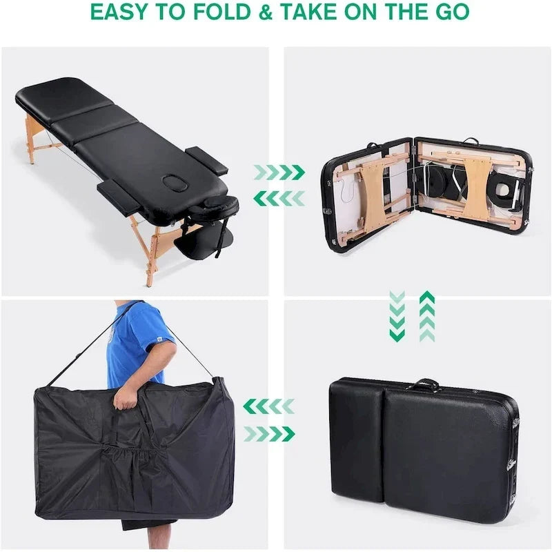 Table de massage portable de 84 pouces de long avec housse de transport