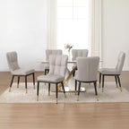 Bekrvio Lot de 6 chaises de salle à manger, modernes, rembourrées, en similicuir, avec haut dossier, pieds en métal, chaises de cuisine sans accoudoirs pour salon et salle à manger