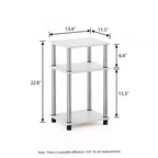 HOMLUX Lot de 2 tables d'appoint à 3 niveaux, table de chevet avec étagère de rangement