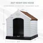 Niche pour chien en plastique BOSSIN, pour chiens de petite à grande taille, abri isolé intérieur/extérieur avec plancher surélevé