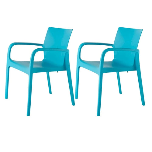 Fauteuil de salle à manger empilable toutes saisons Alissa en résine, lot de 2