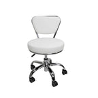 Tabouret court Dayton réglable de 13 à 15, avec dossier, blanc - N/A