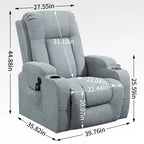 Fauteuil inclinable releveur électrique Lazy Boy, fauteuil de massage moderne à moteur unique avec chauffage lombaire, port de chargement USB, porte-gobelets