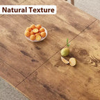 Table de salle à manger industrielle pour 6 à 8 personnes, table de cuisine en bois de 200 cm de long avec cadre en métal robuste et finition marron rustique - 6 places, comptoir rectangulaire