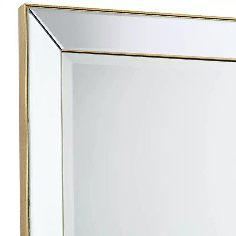 Miroir mural rectangulaire Uttermost Verne avec bordure dorée mate 24 x 38