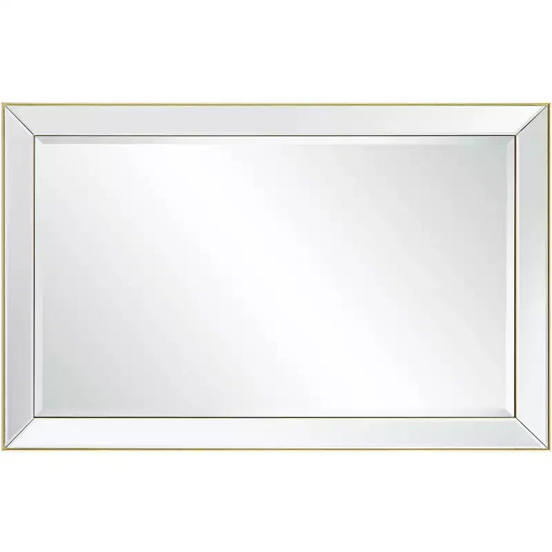 Miroir mural rectangulaire Uttermost Verne avec bordure dorée mate 24 x 38