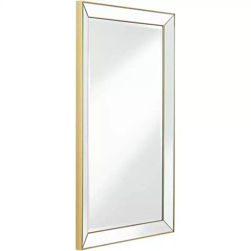 Miroir mural rectangulaire Uttermost Verne avec bordure dorée mate 24 x 38