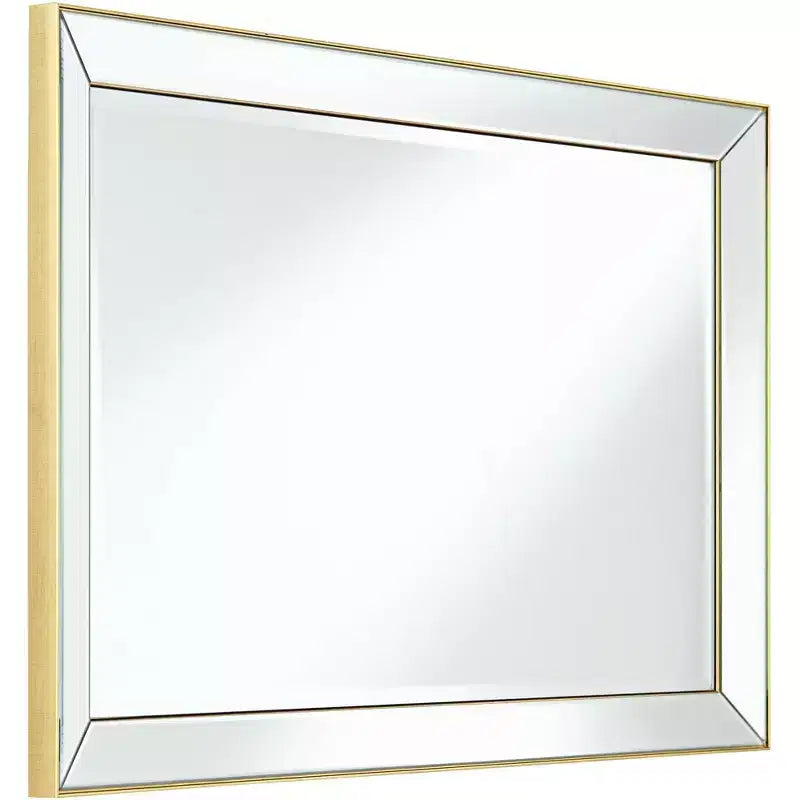Miroir mural rectangulaire Uttermost Verne avec bordure dorée mate 24 x 38
