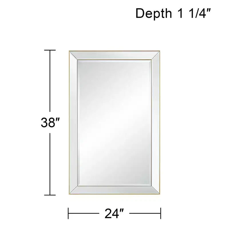 Miroir mural rectangulaire Uttermost Verne avec bordure dorée mate 24 x 38