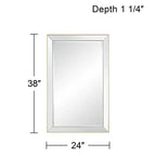 Miroir mural rectangulaire Uttermost Verne avec bordure dorée mate 24 x 38