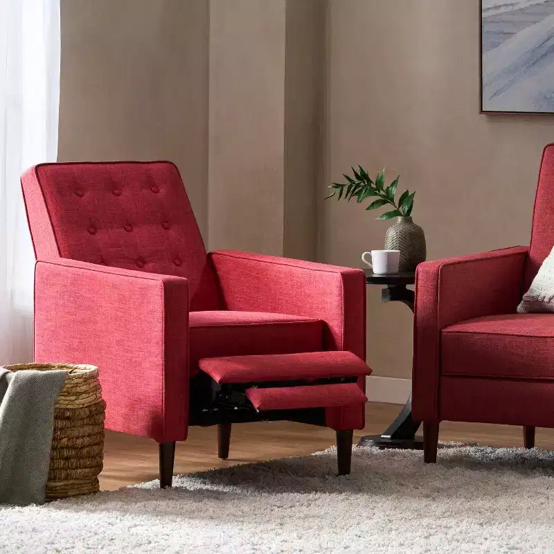 GDFStudio Mason Fauteuils inclinables capitonnés à dossier basculant de style moderne du milieu du siècle