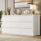 COZONY Commode à 9 tiroirs, Grand meuble de rangement en bois au design minimaliste et moderne pour Chambre, Salon, Couloir
