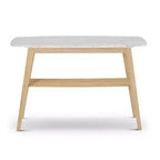 The Bianco Collection Castello 43 Rectangular Italian Carrara White Marble Console Table
