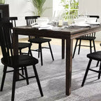 Table de salle à manger Flash Furniture Henry en bois massif, table rectangulaire en bois robuste de qualité commerciale pour 6 personnes