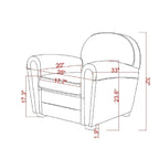 Fauteuil Club Paris en Cuir Véritable Pasargad Home, Marron