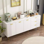 Commode moderne blanche Famapy avec tiroirs - Meuble polyvalent