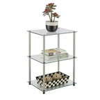 HomeStock Rectangle Glass Table Top End Table 1 -piece