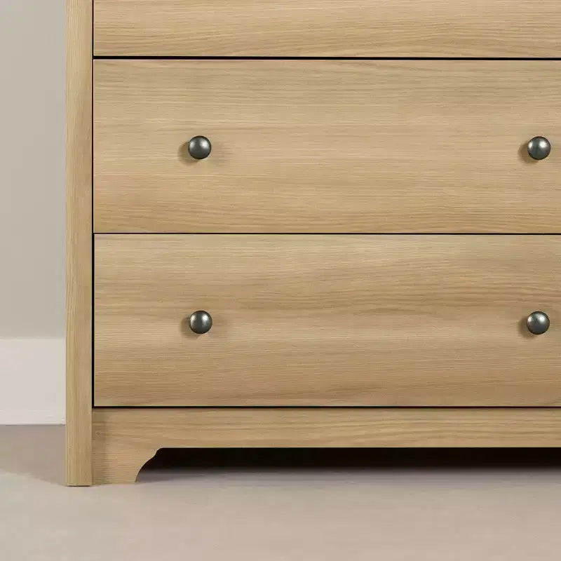 Commode double 6 tiroirs South Shore Ash : Ancrage anti-basculement, Fini laminé, Panneaux de particules, Largeur 59,25