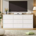 COZONY Commode à 9 tiroirs, Grand meuble de rangement en bois au design minimaliste et moderne pour Chambre, Salon, Couloir