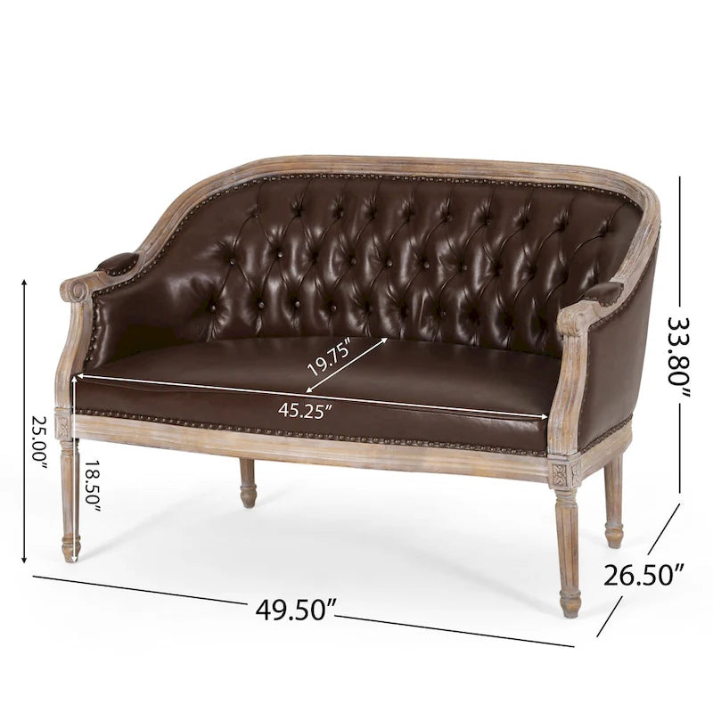 Causeuse capitonnée Faye par Christopher Knight Home