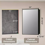 Armoire à pharmacie Elise avec miroir, armoire de salle de bain à montage en surface ou encastré, étagères réglables en verre trempé, réversible