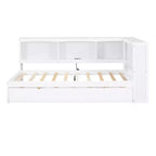 Lit de repos double Whisen Morden Design avec lit gigogne, armoires de rangement et ports USB